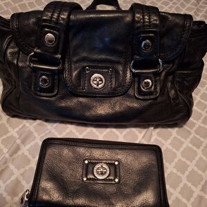 MARC BY MARC JACOBS Totally turnlock satchel and wallet set.  Black leather